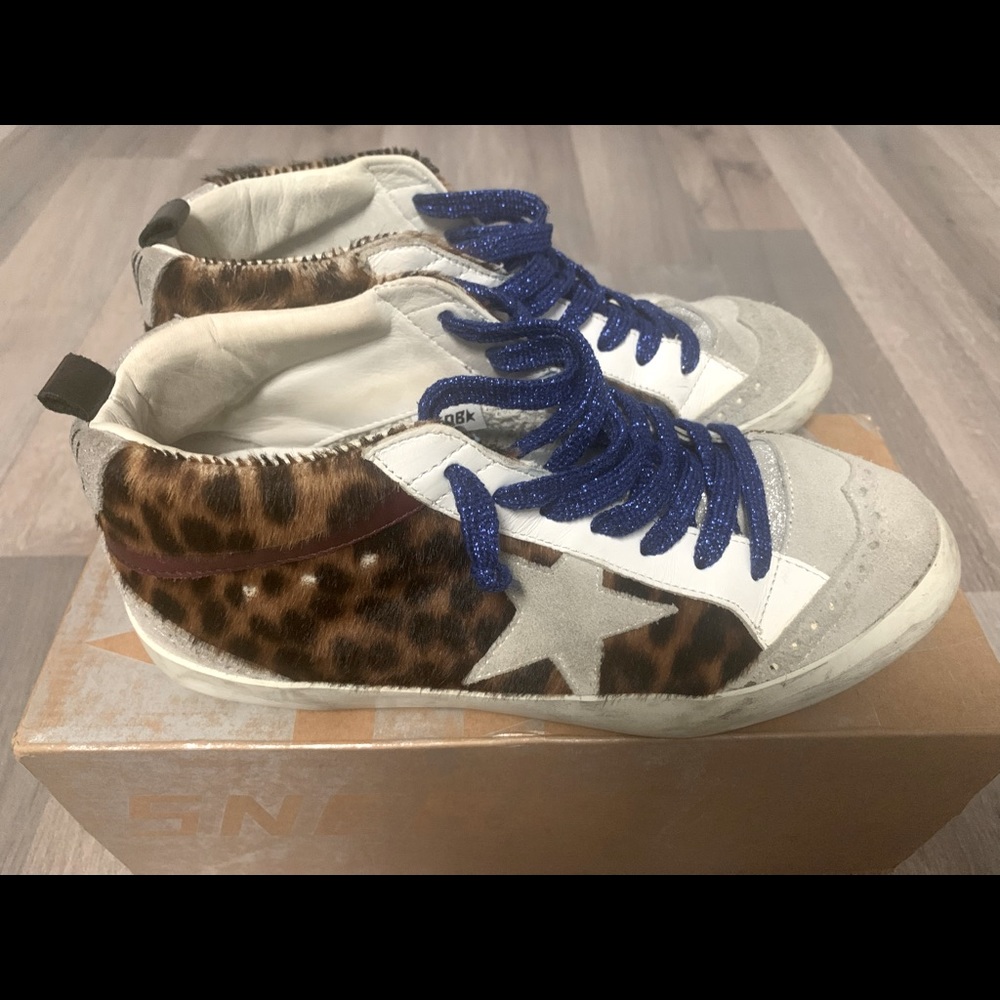 Golden Goose Leopard Mid Star. Size 38 fits 7.5-8.